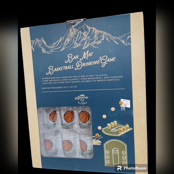 Adventure Out There Bar Mat Basketball Drinking Game NWT - Picture 2 of 7